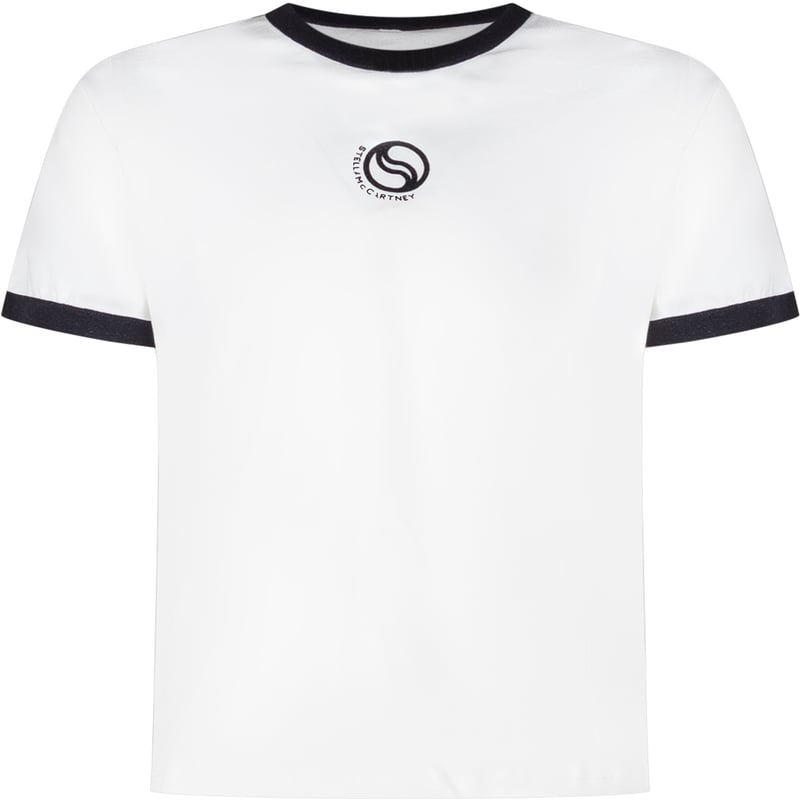 T-shirt con Profili a Contrasto e Logo Frontale