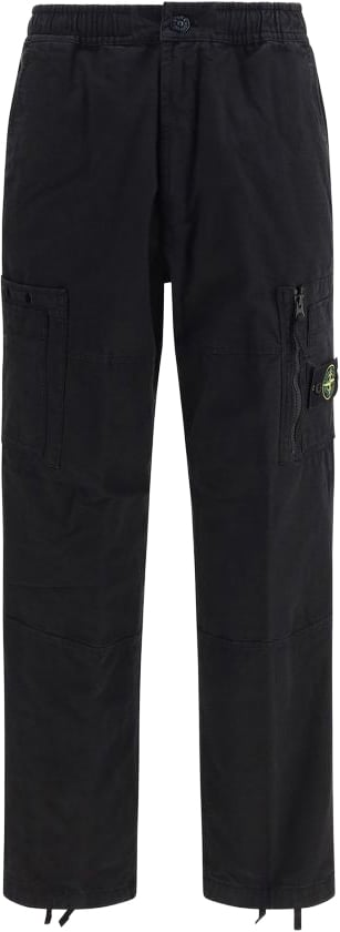 Stone Island Black Cotton Cargo Pants