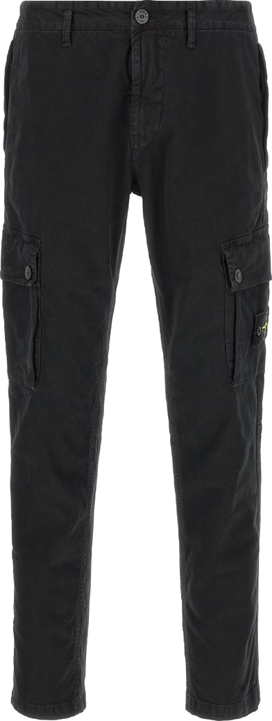 Stone Island Black Cotton Cargo Pants