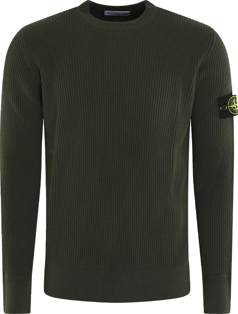 Heren Logo Patch Knitted Groen