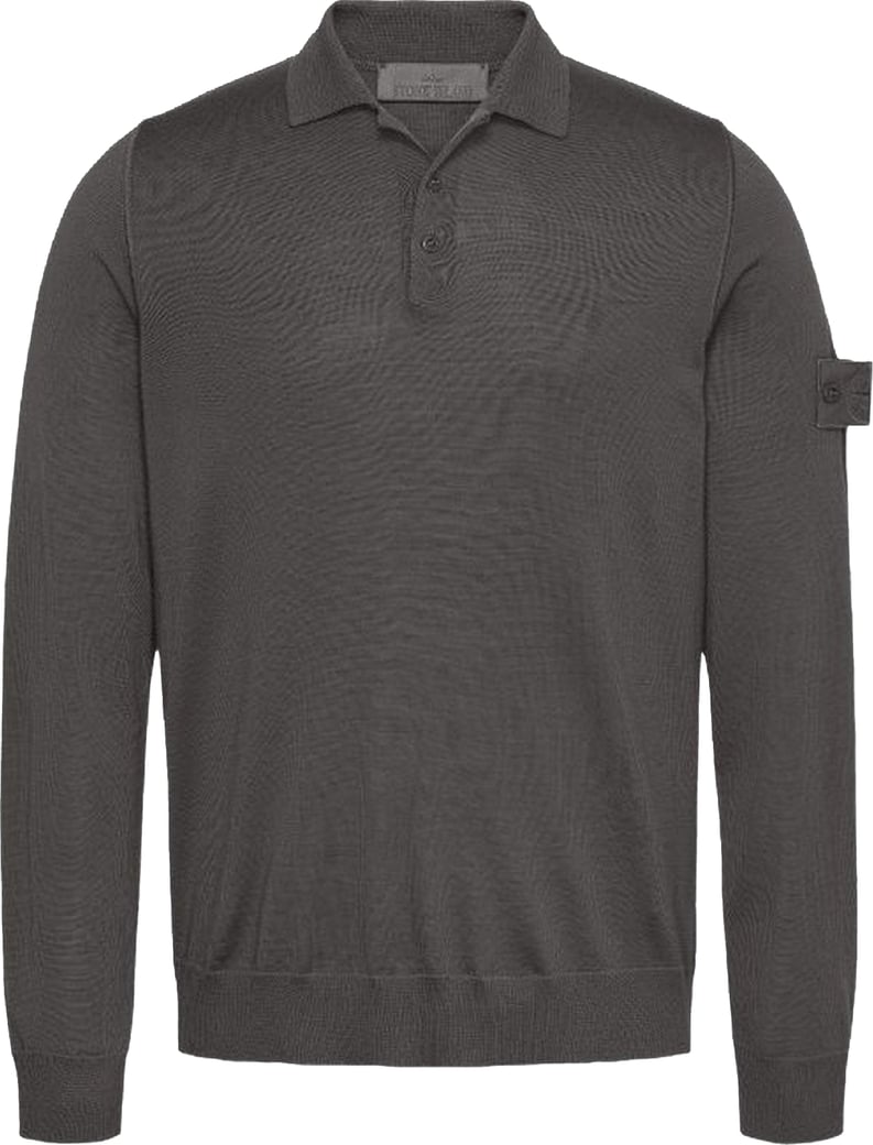 Heren Logo Patch Poloshirt Grijs