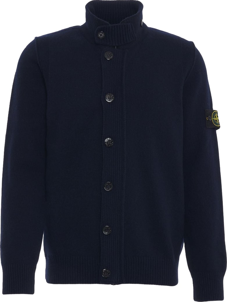 Cardigan with logo patch