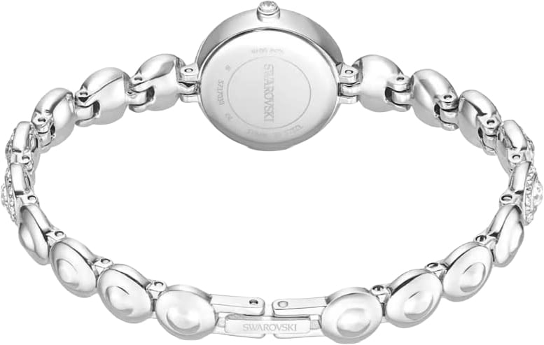 Swarovski Horloge 5737038 Una Zilverkleurig met Witte Wijzerplaat met Kristallen