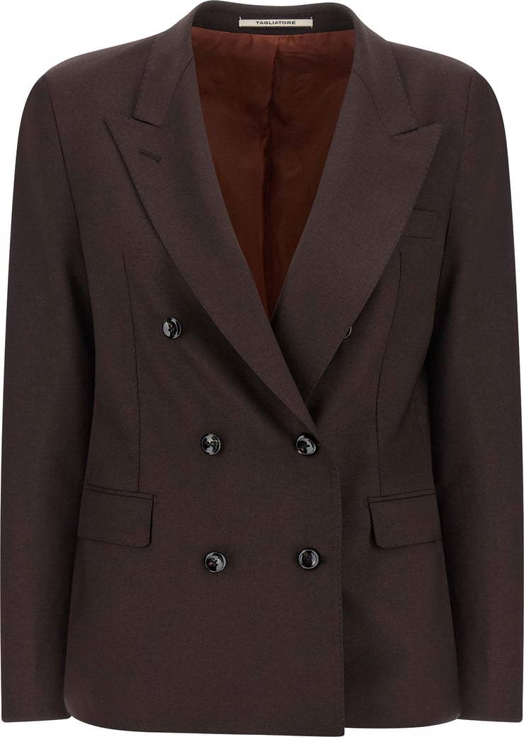 Tagliatore Brown Virgin Wool Blazer