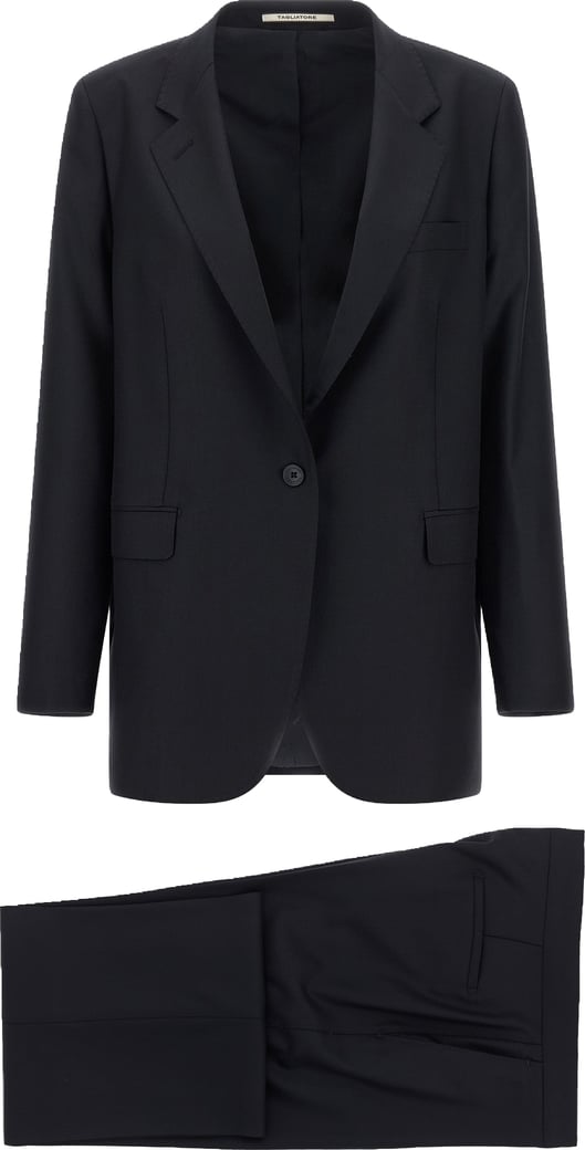 Tagliatore Black Virgin Wool Two-Piece Suit