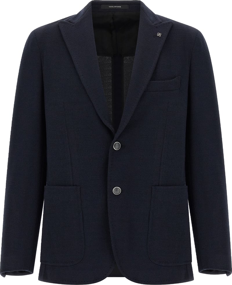 Tagliatore Blue Polyester Blazer