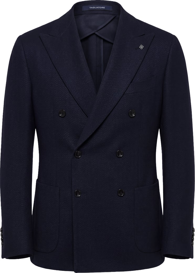 Double-breasted blazer in virgin wool blend