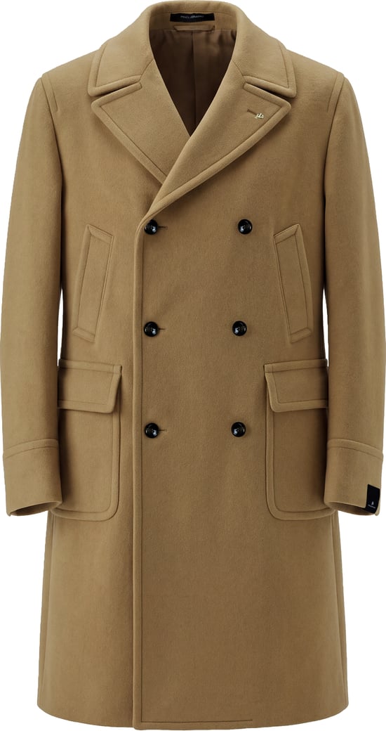 Double-breasted coat in virgin wool