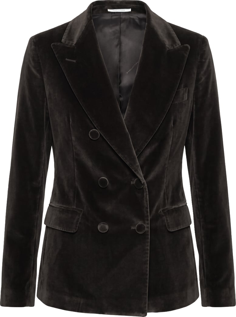 Double-breasted blazer in cotton velvet