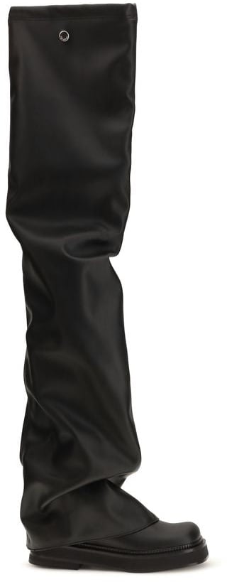 The Attico Black Polyurethane Over The Knee