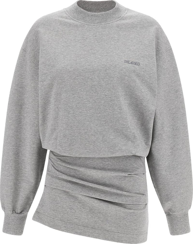 The Attico Gray Cotton Short Dress