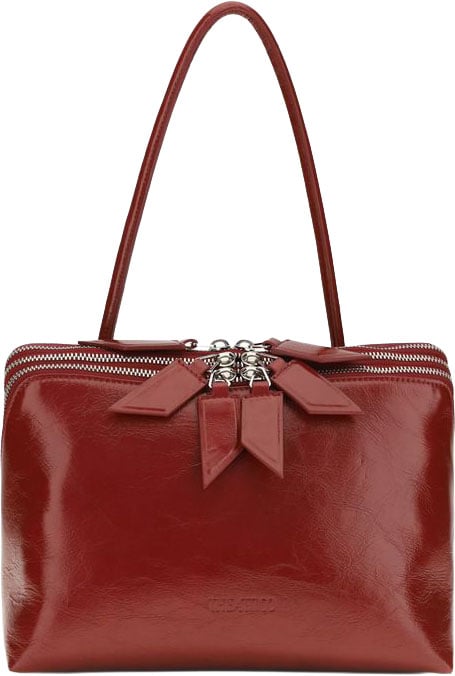 The Attico Red Calf Leather Bos Taurus Shoulder Bag