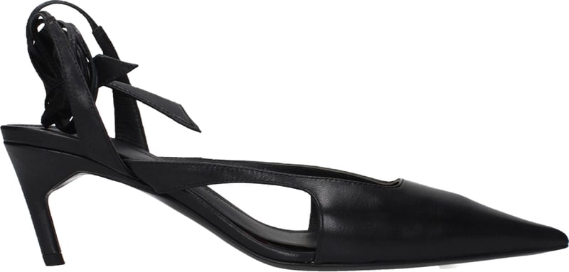 The Attico Black Leather High Heel Pumps
