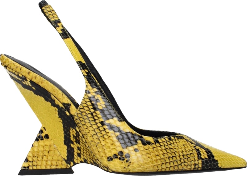The Attico Yellow Leather Platform Pumps