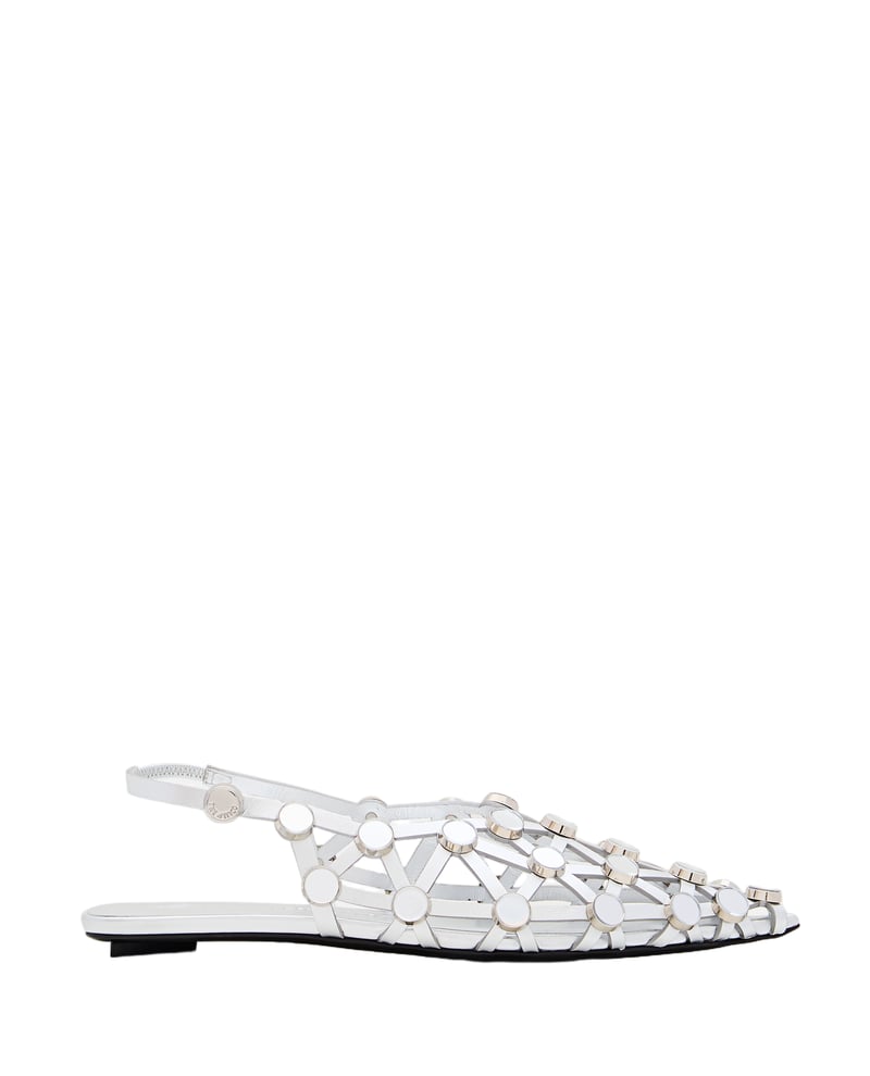 Pointed Ballerina Flats With Mirror Accents