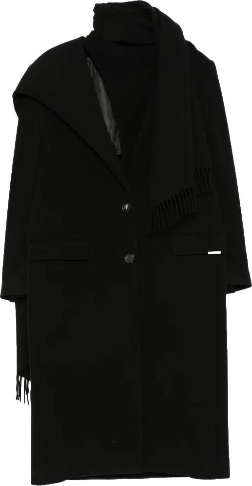 Long Coat Wool Cloth Black
