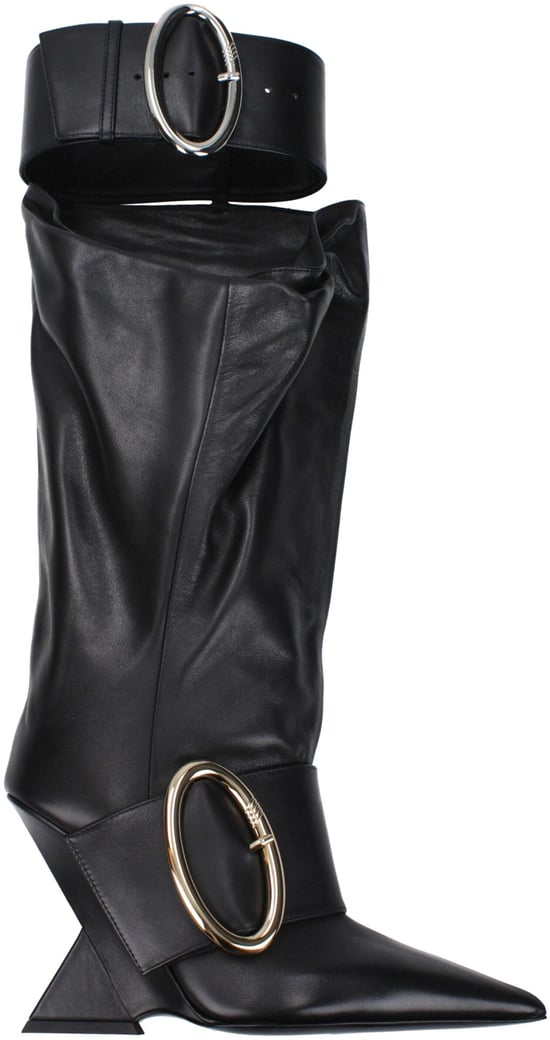 The Attico Black Leather Boots