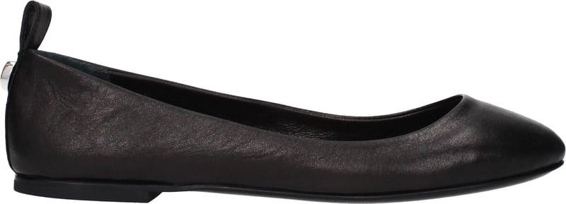 The Attico Black Leather Ballet Flats