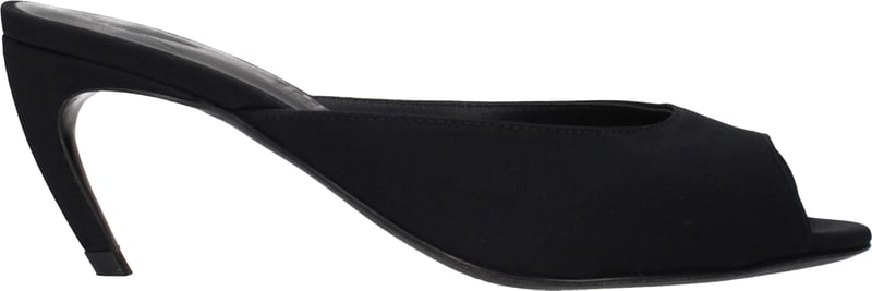 The Attico Black Fabric Flat Sandals