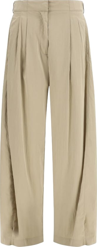 The Row Beige Silk Casual Pants