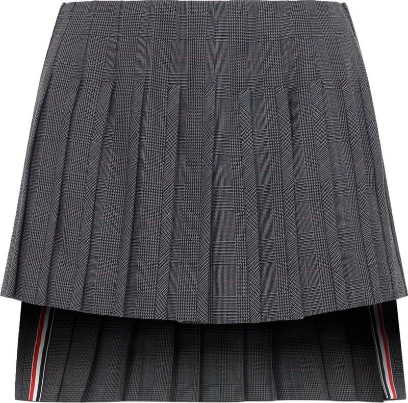 Thom Browne Low Rise Mini Narrow Pleated Skirt