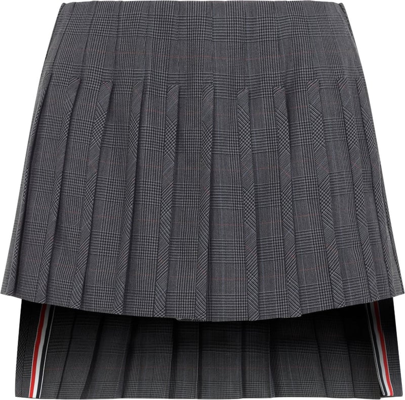 Thom Browne Low Rise Mini Narrow Pleated Skirt