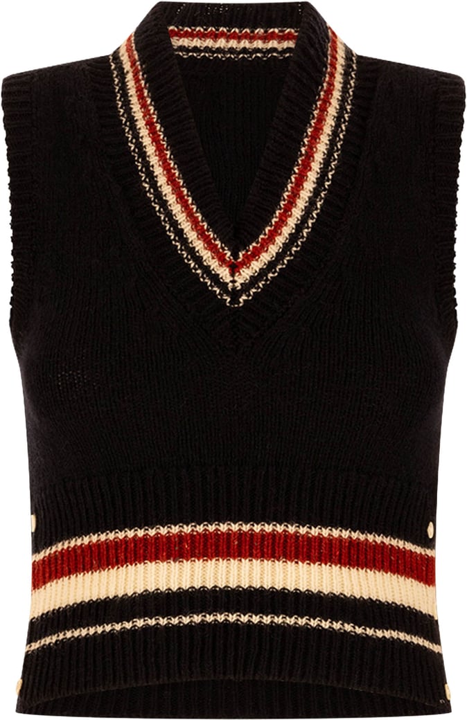 Thom Browne Embroidered wool blend vest