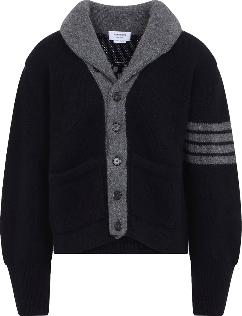 Thom Browne 65 Jersey Collar Cardigan