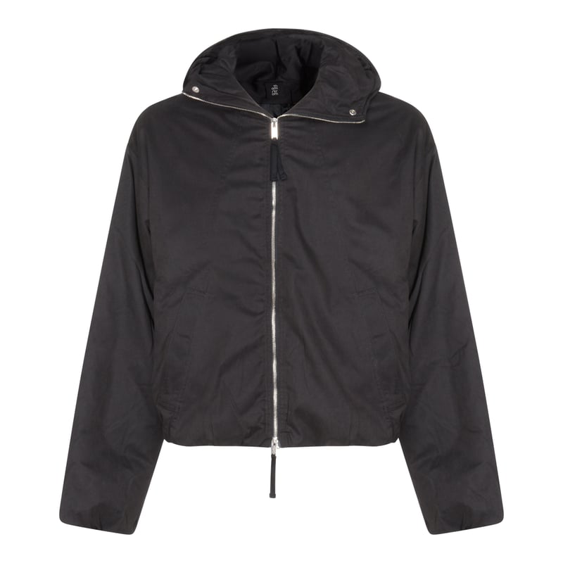 Black Jacket With Silver Zip Closure