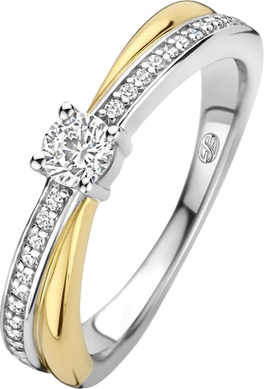 Ti Sento Ring 12374ZY/56 Zilver Bi-color met Zirkonia Maat 56