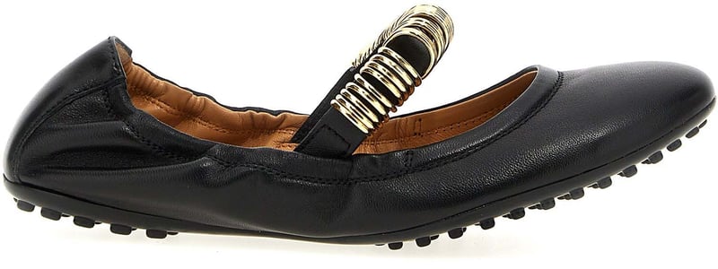 Tod's Black Lamb Leather Ballet Flats