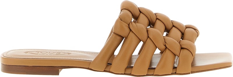 Tod's Brown Lambskin Slides