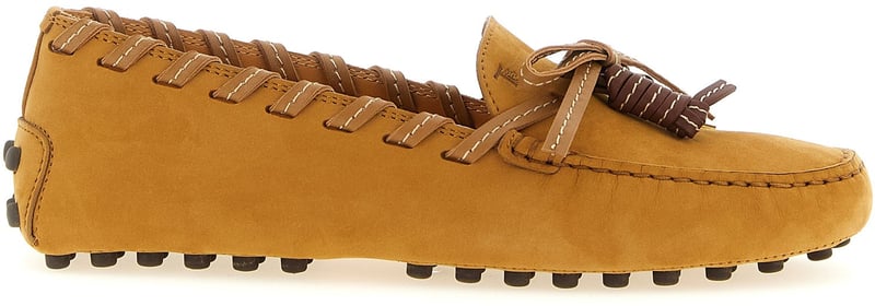Tod's Beige Calfskin Slip-On Loafers