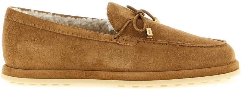 Tod's Beige Calfskin Slip-On Loafers