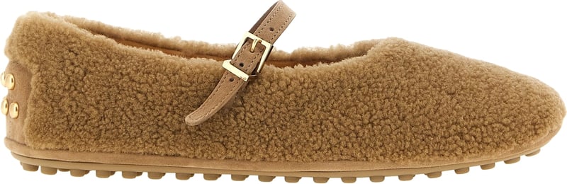 Tod's Beige Lamb Leather Ballet Flats