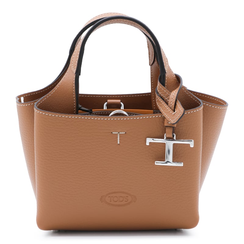 Minimalist Structured Handbag with T-Shaped Charm