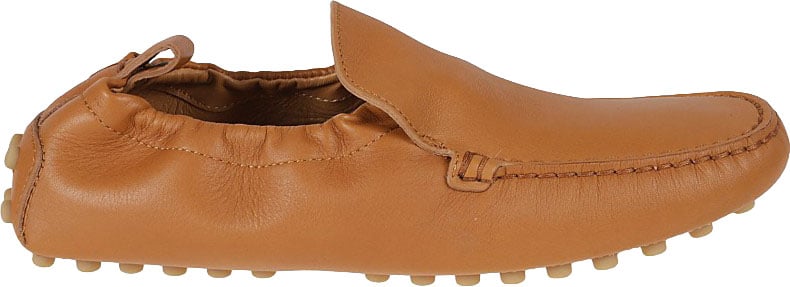 Slip-On Brown Calfskin Flat Shoes