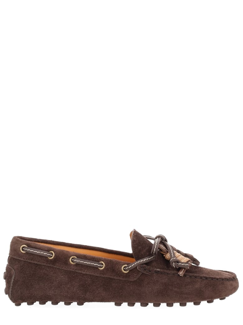 Suede Contrast Stitching Tassel Loafers