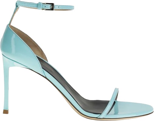 Tom Ford Blue Calf Leather Bos Taurus Stiletto Heel Sandals