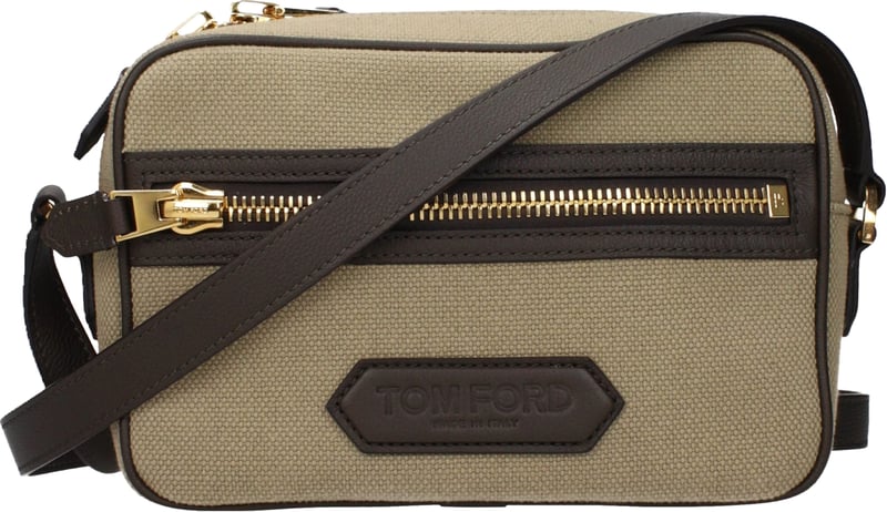 Tom Ford Beige Fabric Crossbody Bag