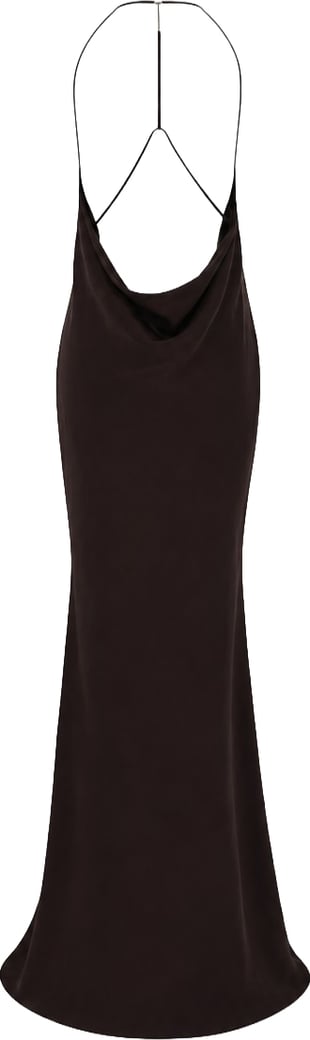 ABITO LUNGO IN SATIN DI SETA
