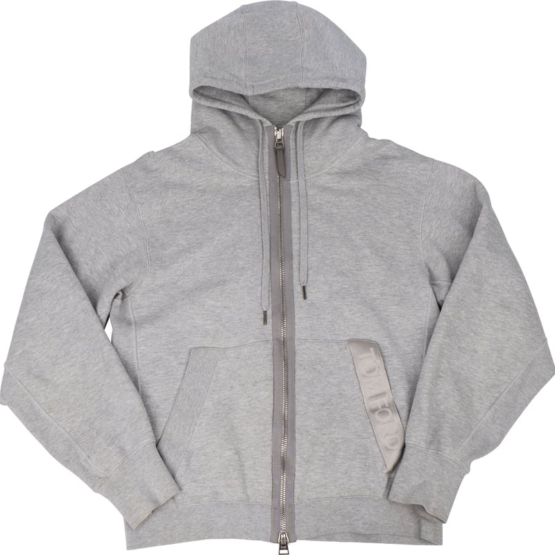 Tom Ford Grey Cotton Men Zipper Jacket (L)