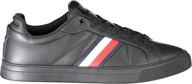 Tommy Hilfiger Black Leather Men Sneaker
