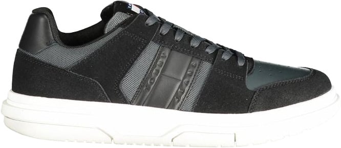 Tommy Hilfiger Black Leather Men Sneaker