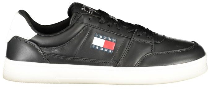 Tommy Hilfiger Black Leather Men Sneaker