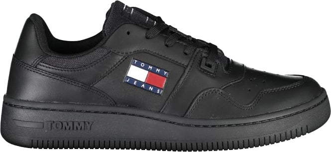Tommy Hilfiger Black Leather Women Sneaker