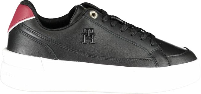 Tommy Hilfiger Black Leather Women Sneaker