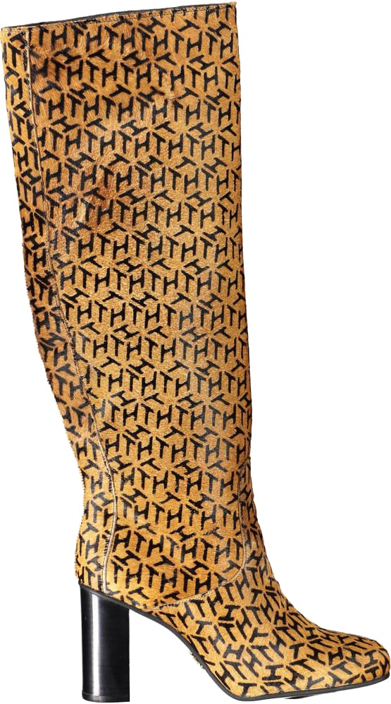 Tommy Hilfiger Beige Leather Women Boot