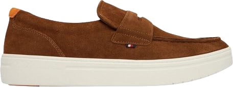 Tommy Hilfiger Brown Suede Leather Slip-On Loafers