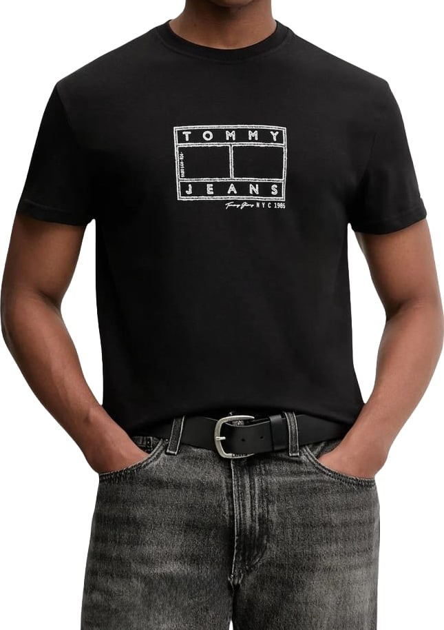 Tommy Hilfiger Jeans Black Recycled Cotton T-Shirt
